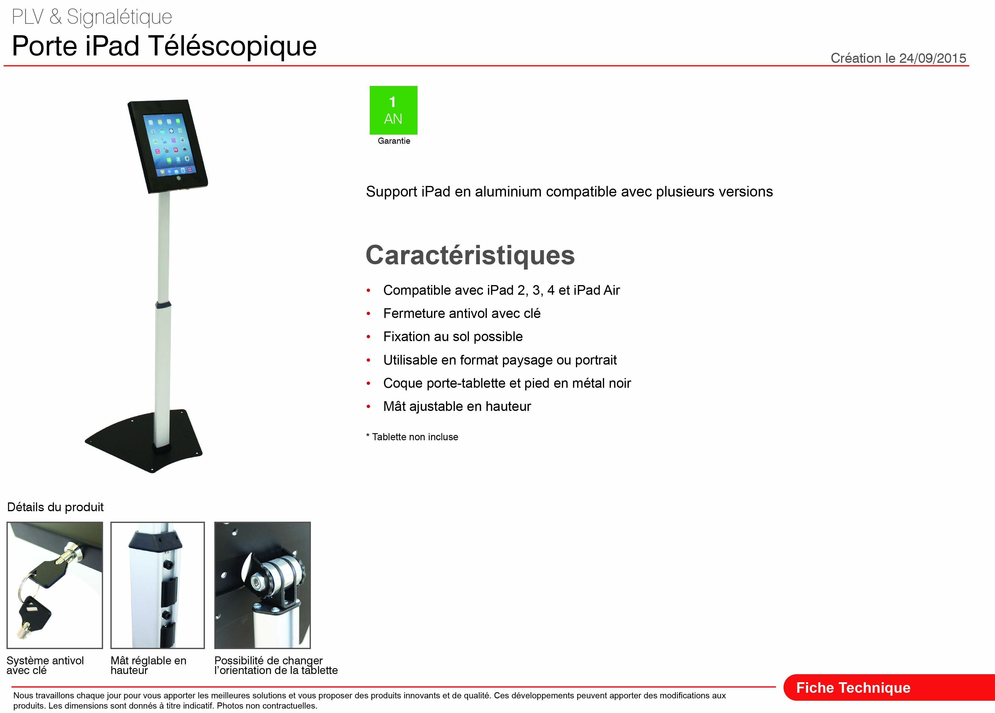 Porte-iPad Télescopique